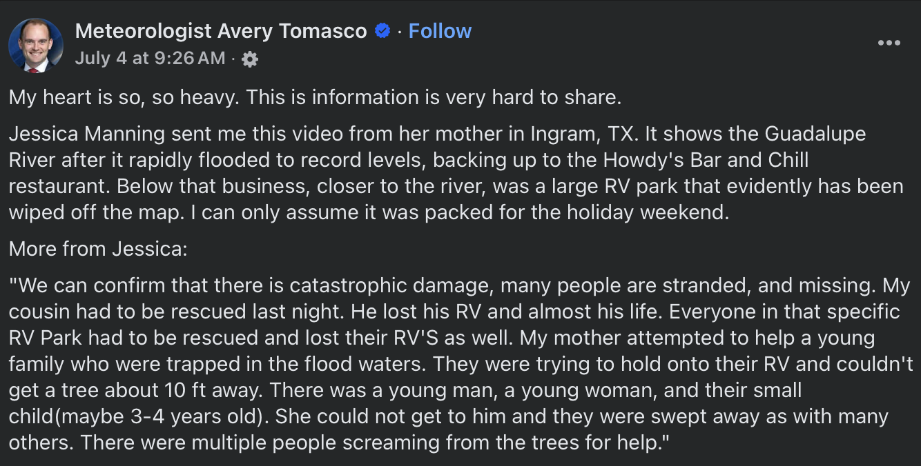 a facebook post about lots of dead people